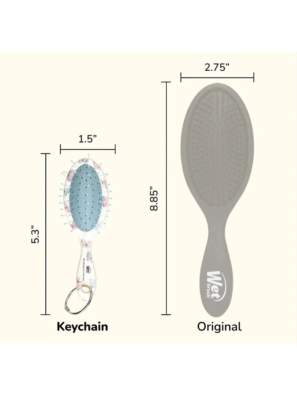 MacKenzie Childs x Wet Brush 🦋 Butterfly Hill Keychain Detangler Hair Brush NEW